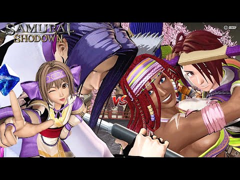 Samurai Shodown UKYO & RIMURURU vs SHIZUMARU & DARLI Max Level 5 Gameplay | Samsho 2019 | PS 4