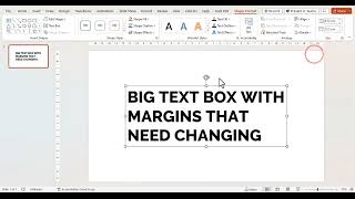 How do you change the margins of a text box in PowerPoint?