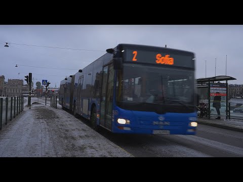 Sweden, Stockholm, bus 2 ride from Slottsbacken to Slussen