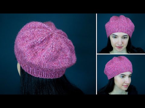 A simple knitted beret for any size - how to knit a...