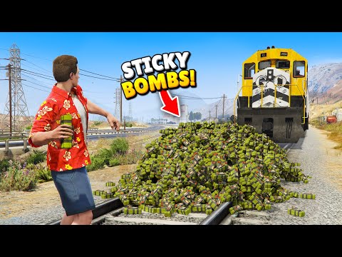 Can 99 Sticky Bombs Stop The Train In GTA 5?