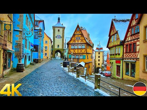 Rothenburg ob der Tauber, passeio a pé 4K - A mais bela cidade medieval da Alemanha