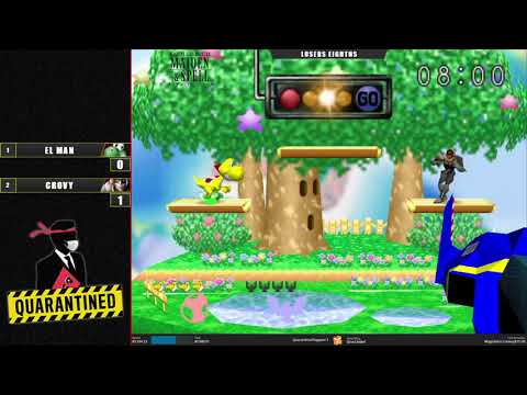QR3 West Losers Top 8 - eL maN (Yoshi) Vs. Crovy (Captain Falcon) SSB64 Super Smash Bros