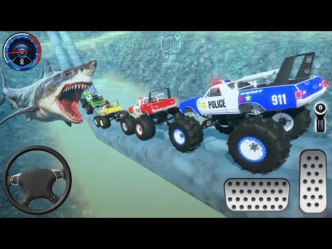 Mega Ramp Monster Truck Stunt Racing Simulator 3D - Impossible Police Car Driver - Offroad Gameplay