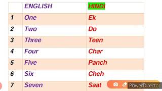 Learn HINDI counting 1 to 20 through ENGLISH  LEAR