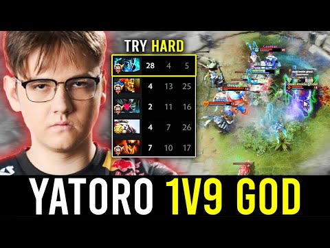 YATORO try hard 1V9 Phantom Assasin with 28 KILLS! (feat. Parker)