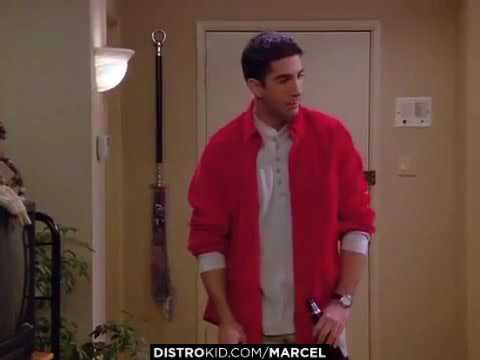 Marcel from Friends listening to"Give Me One Night Twilight Mix" by Andrea Martin & Angel Miguel