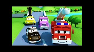 森の火事そして, 消防車とパトカーのカーパトロール|子供向けのカー＆トラックアニメ