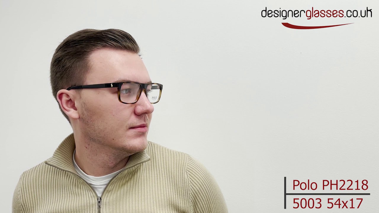 Polo PH 2218 PH2218 Glasses on a 360 turntable and model.