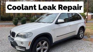2008 BMW X5 I N52 Engine Coolant Leak Repair and Coolant Hose Connector Replacement