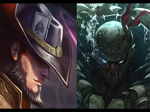 Twisted Fate (nrzuyhgfahsthgtz) and Jinx vs Pyke and Ziggs - Masters+ EUW - 14.17