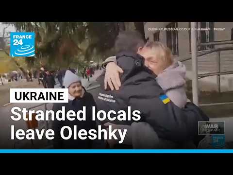Stranded locals use rare truce to leave Moscow-occupied town in Ukraine