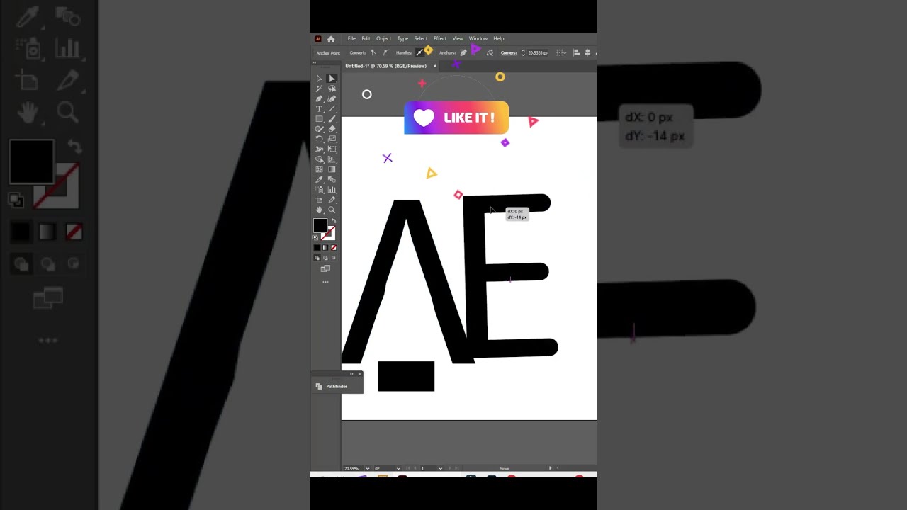 How to make a logo with the alphabet letters a and e. #logodesign #vectortutorials #illustratorcc