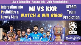 KKR vs MI Dream Team Prediction in Tamil || IPL 2022-Match 14 || Mumbai vs Kolkata || 06/04/2022