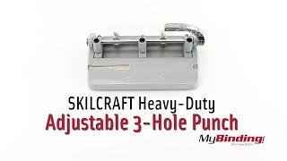 SKILCRAFT Heavy-Duty Adjustable 3 Hole Punch (13/32" Holes)