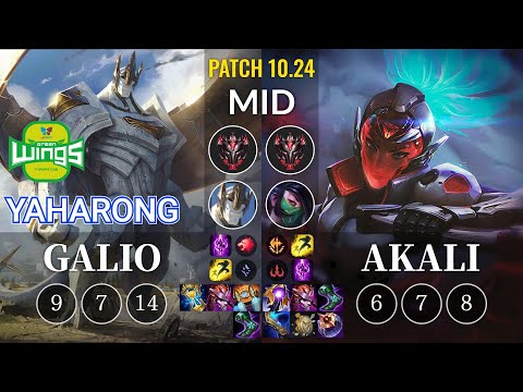 JAG Yaharong Galio vs Akali Mid - KR Patch 10.24