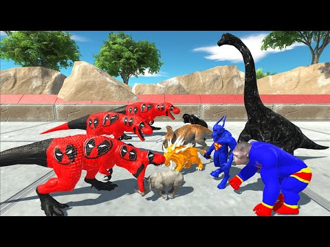 POWER UP SPEED CHAMPIONS RACE 5 DEADPOOL T-REX DEATH BIG CLIMB - Animal Revolt Battle Simulator