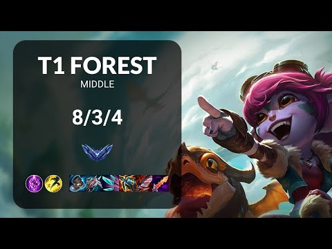 T1 Forest Tristana vs Aurelion Sol MIDDLE - KR DIAMOND Patch 13.14