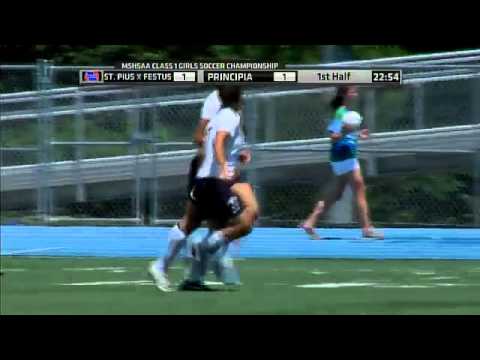 Courtney Woodley of The Principia School scores a goal in the MSHSAA girls class 1 championship