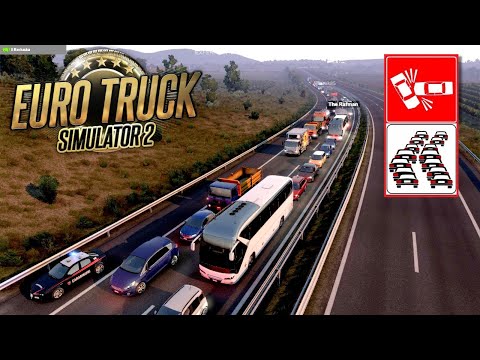 THE BIGGEST ACCIDENT and TRAFFIC on EURO TRUCK SIMULATOR 2!