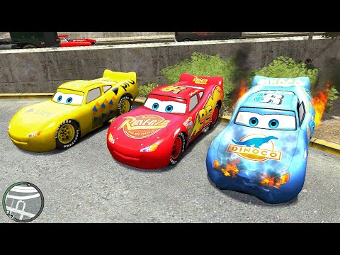 McQueen vs McQueen pro vs McQueen Dinoco (GTA IV) Crash Testing Ep. 1 - GTA 4