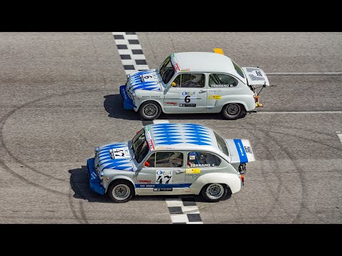 2 x ORIGINAL FIAT ABARTH 1000 TCR ON RACE TRACK (Tessaro Team)