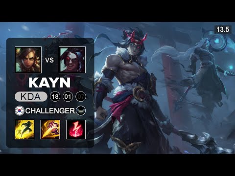 Kayn vs Nidalee Jungle - KR Challenger - Patch 13.5 Season 13