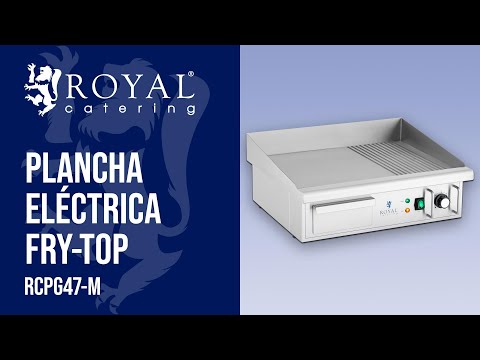 vídeo - Plancha eléctrica fry-top - 360 x 560 mm - ondulada + lisa - 3.000 W