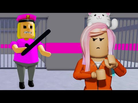 Escaping Barry's Police Girl 👮 Family Prison (Roblox Story)