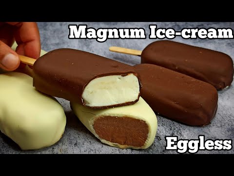 How to Make MAGNUM ICE CREAM at Home, Eggless Without Condensed Milk !