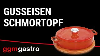 Cocotte en Fonte - 0,35L - Ø100mm - 70mm - Orange - avec couvercle - Compatible induction
