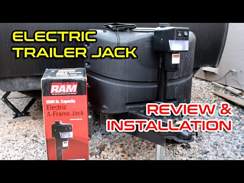 Electric trailer jack installation | electric RV tongue jack install RAM 3500 lb a frame jack review