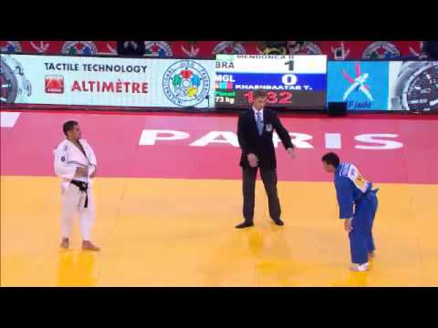 Judo Grand Slam Paris 2013: Final -73kg  MENDONCA, Bruno (BRA) -  KHASHBAATAR, Tsagaanbaatar (MGL)