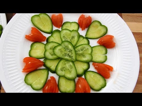 5 Super Salad Decoration Ideas - Vegetable Plate Decoration Video For Beginners