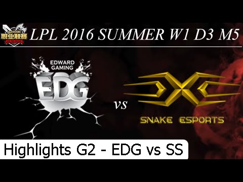 EDG vs SS Game 2 Hightlights - W1 D3 M5 LPL Summer 2016 - Edward Gaming vs Snake eSport