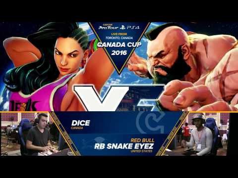 Street Fighter 5 - Dice (Laura) vs Snake Eyez (Zangief)  Canada Cup 2016