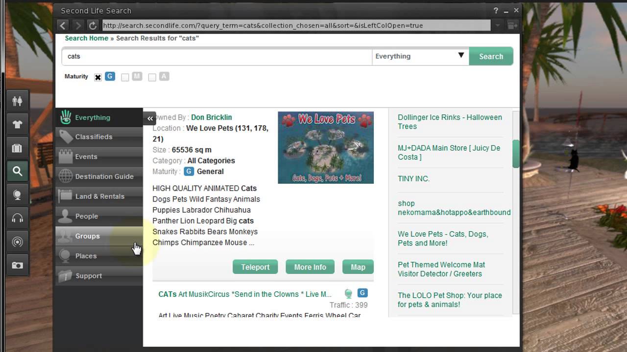 Second Life QuickTips - Finding Interesting Places
