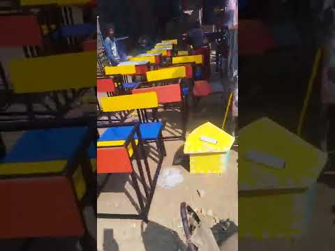 2 seater wooden jointed desk set