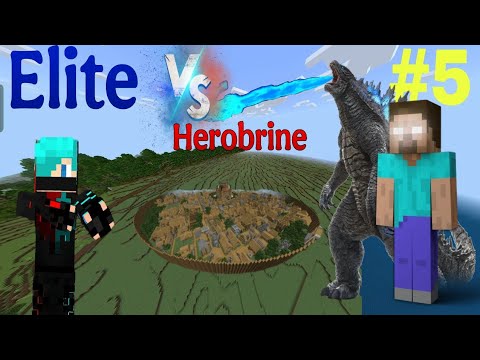Godzilla Attacked In Over Castle | Elite Vs Herobrine Gameplay #5 #minecraft #godzilla #minecraftmod