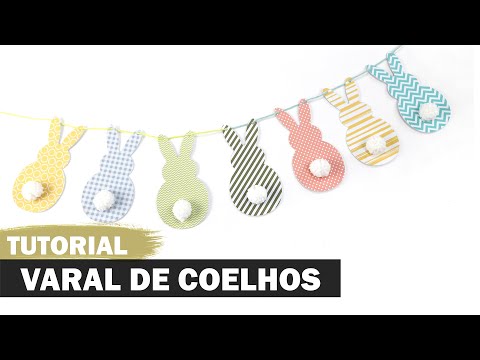 Como fazer enfeite de Páscoa - Varal de coelhos