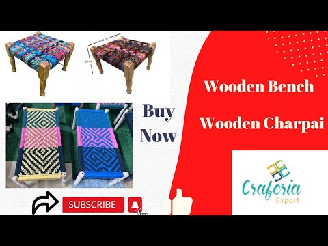 Handmade wooden bench /khat/cot/ long bench/ charpai