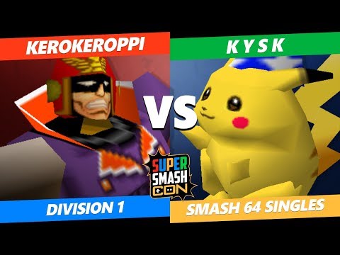 SSC 2019 SSB64 - KeroKeroppi (Captian Falcon) Vs. k y s k (Pikachu) Smash 64 Tournament Division 1