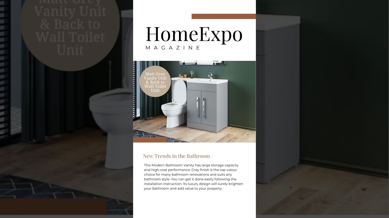 Watch video Home Improvement - Bathroom Trends with Matt Grey Vanity Unit & Back to Wall Toilet Unit | Shorts Now Home Improvement - Bathroom Trends with Matt Grey Vanity Unit & Back to Wall Toilet Unit | Shorts