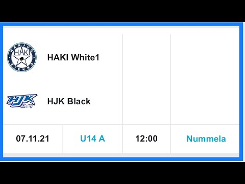 HAKI White 1 - HJK Black U14A 7.11.2021