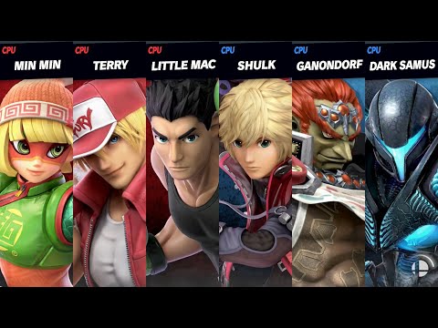 Super Smash Bros. Ultimate - Min Min, Terry & Little Mac vs Shulk, Ganondorf & Dark Samus