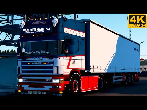 [G29] ETS2 (4K 60FPS) | SCANIA 144L 530 V8 (open pipe) | SINES 🇵🇹 - COIMBRA 🇵🇹 | NIGHT DRIVE