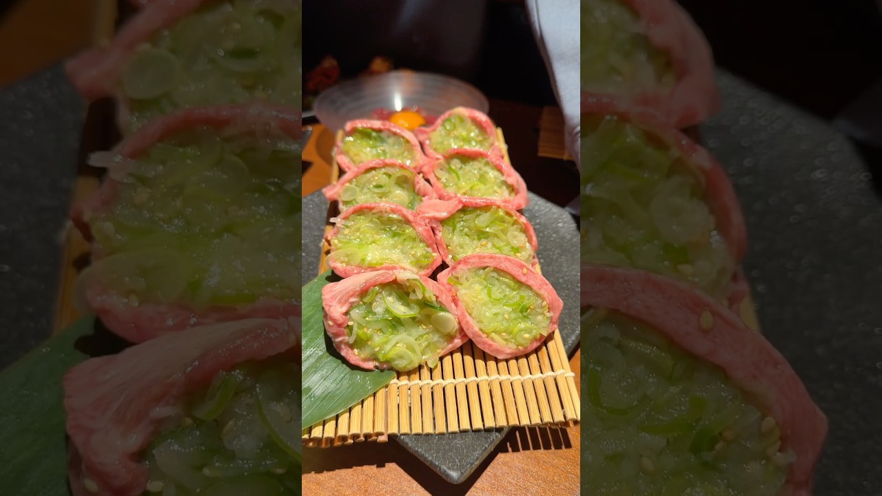 香ばしいネギをぎっしり詰めた厚切りタン塩！ハラミやユッケも絶品【虎ノ門：山水縁】