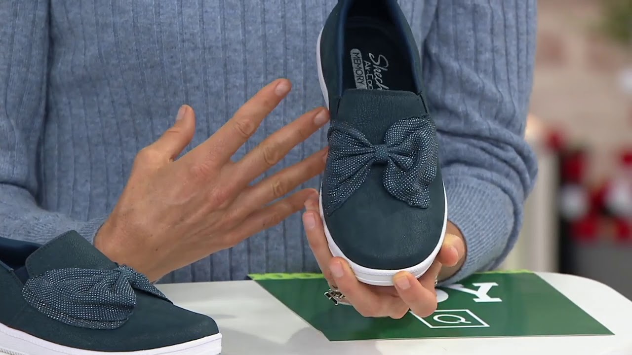 Skechers Microleather Slip-On Shoes w/ Bow - Madison Ave on QVC