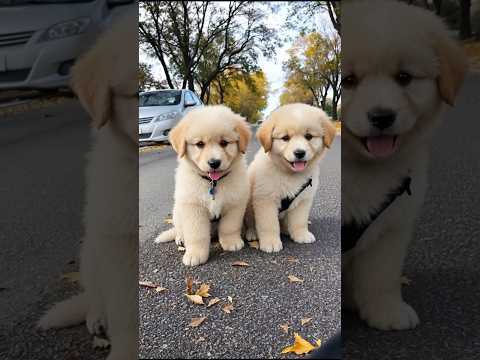 Cute Fluffy Puppies Funny Video #puppy #cute #dog #pets #funny #viral #shorts
