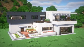 Minecraft: How To Build a Modern House Tutorial(#42) | 마인크래프트 건축, 모던하우스, 인테리어